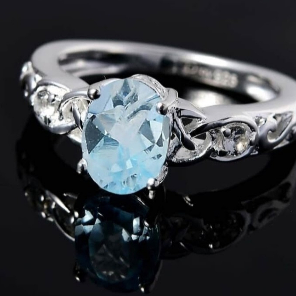 Sky Blue Topaz Sterling silver ring
